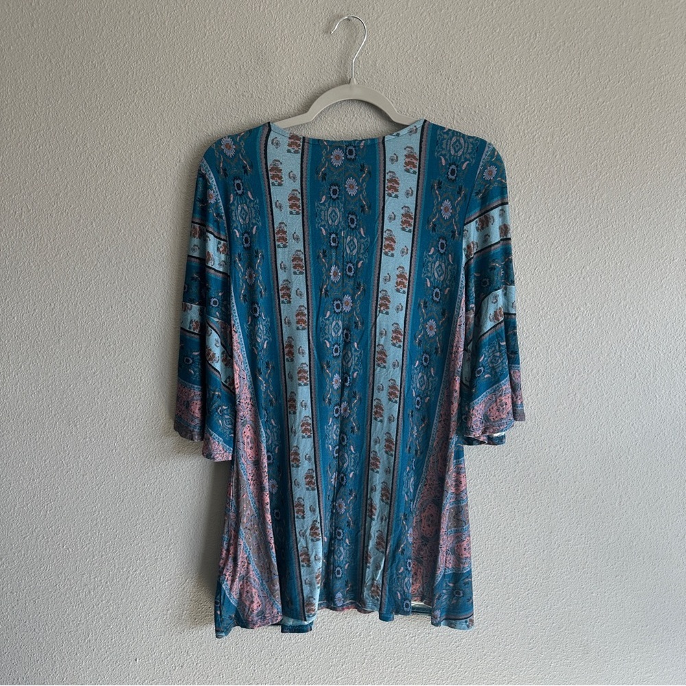 Soft Surroundings Teal and Pink Embroidered Tunic XS - Picture 7 of 10